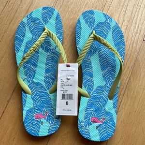Women’s Size 8 Vineyard Vines Flip Flops. New with tag. Blue and yellow.